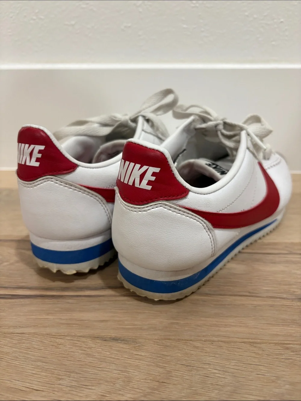 Nike Classic Cortez Forrest Gump Leather Sneakers White Varsity Red Blue